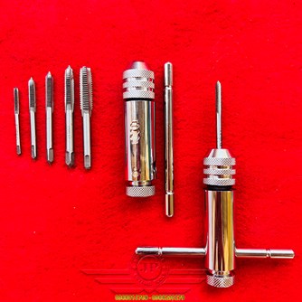 Bộ Tay Quay Ta Rô dài 100mm M3-M8 kèm 5 mũi ta rô