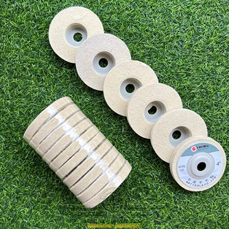 Đĩa Nỉ Trắng Lông Cừu Đánh Bóng Inox Kantoya 100mm 
