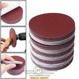 Giấy Nhám Tròn Lông 150mm, Đĩa Ráp Xếp Lông Tròn Đánh Bóng